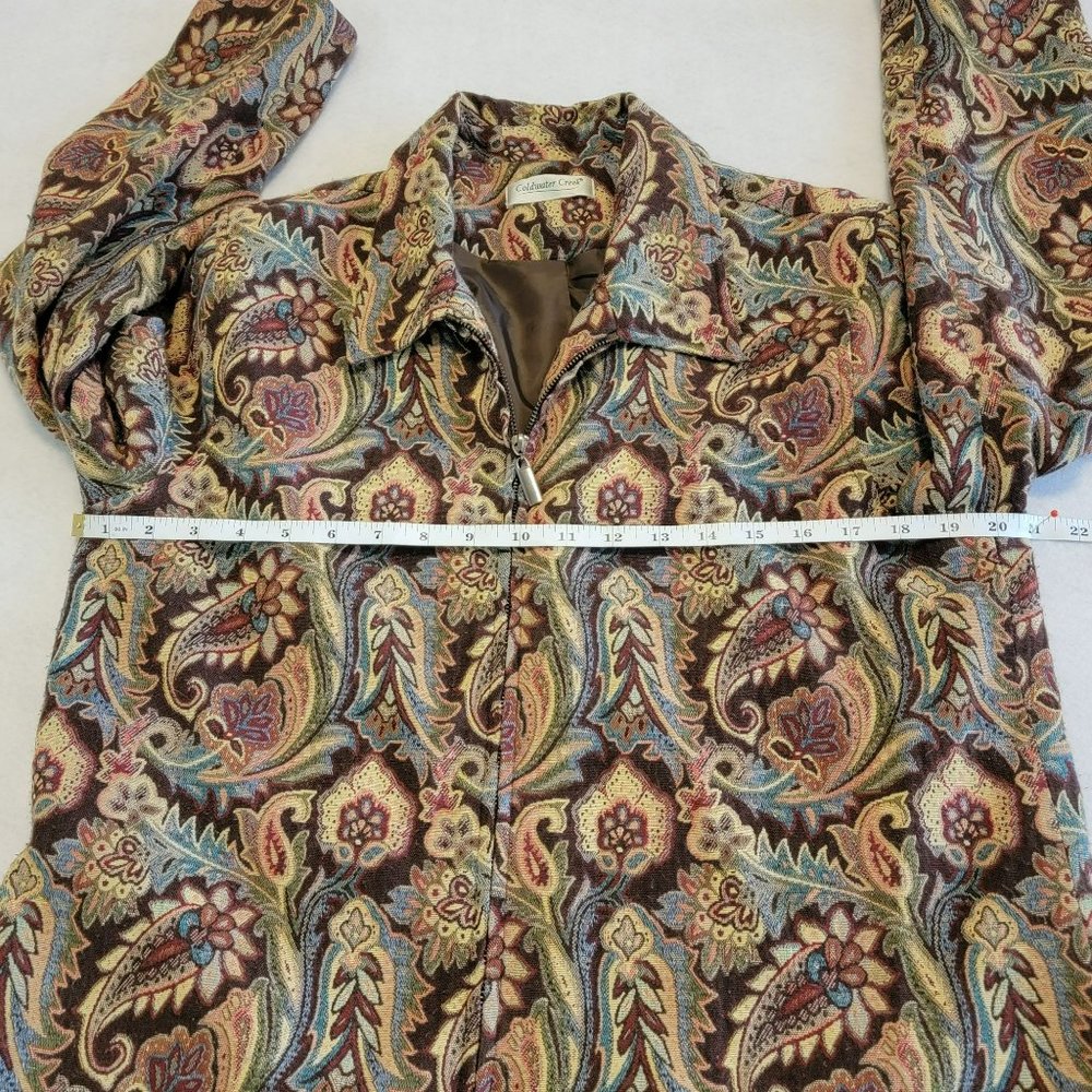 Coldwater Creek Women's Tan Paisley & Floral Pattern Blazer Size Large - Picture 4 of 7